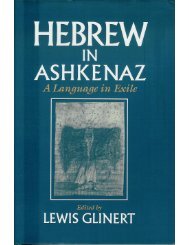 The Phonology of Ashkenazic - Dovid Katz