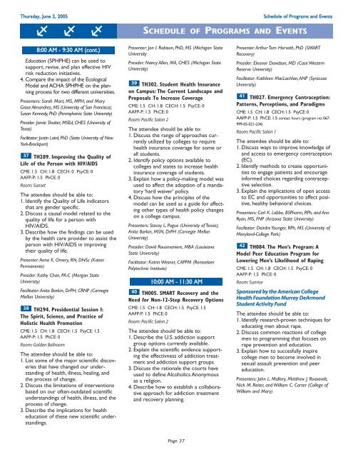 final program 2005.qxp - American College Health Association