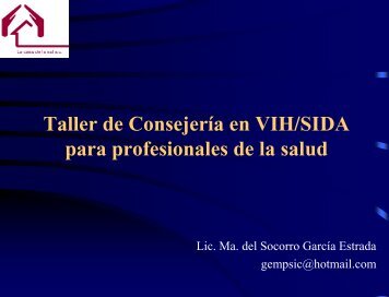 Taller de ConsejerÃ­a en VIH/SIDA para profesionales de la salud