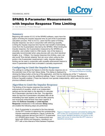 SPARQ S-Parameter Measurements with ... - Teledyne LeCroy