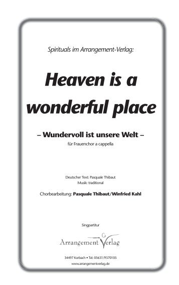 Heaven is a wonderful place - Arrangement Verlag