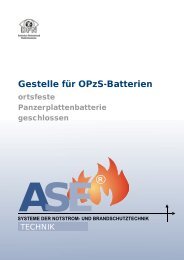 Gestelle fÃ¼r OPzS-Batterien - ASE GmbH Kaarst