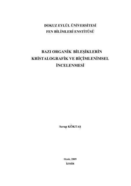 r - Fen Bilimleri Enstitüsü - Dokuz Eylül Üniversitesi