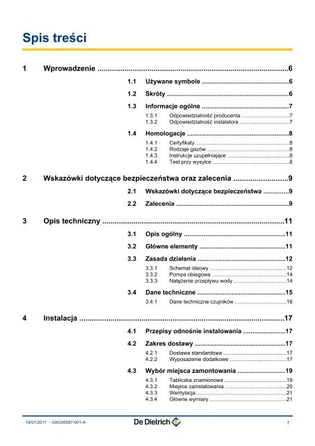 Instrukcja techniczna - De Dietrich MODULENS - e-pasaż PGNiG