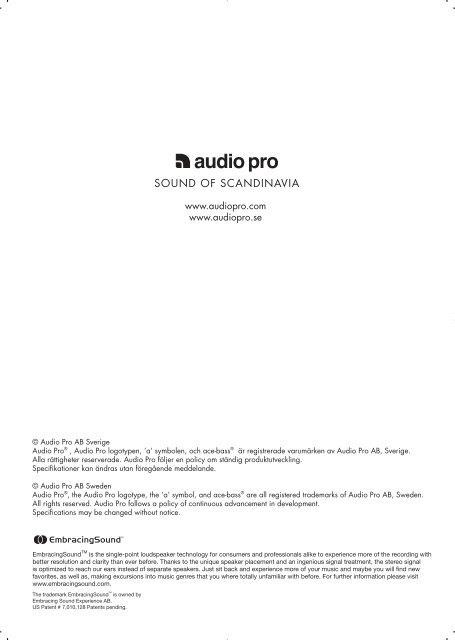 Bedienungsanleitung - Audio Pro