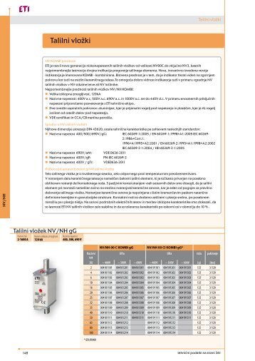 PDF NV Talilni vloÅ¾ki katalog ETI - Elektroklik