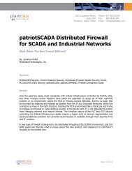 patriotSCADA Distributed Firewall for SCADA and ... - Control Global