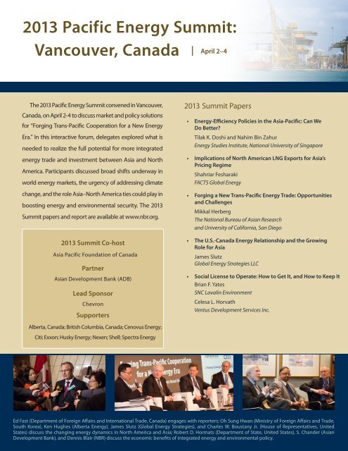 Pacific Energy Summit brochure - Asia Pacific Foundation of Canada