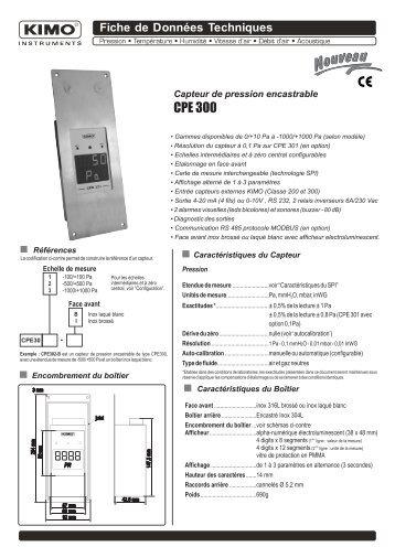 Fiche technique CPE300 Kimo - DSC