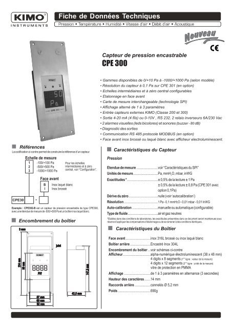 Fiche Technique Cpe300 Kimo - Dsc