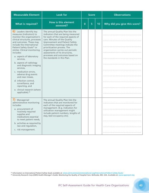 A Self-Assessment Guide for Health Care Organizations - IFC