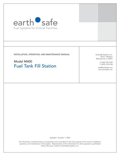 Fuel Tank Fill Station - Earthsafe Systems, Inc.