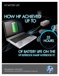 Technology Spotlight: HP Battery Life (280 KB, PDF - Hewlett-Packard