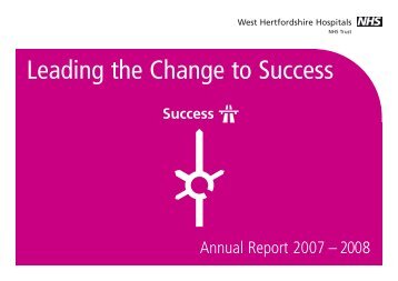 2007/2008 Annual Report - West Hertfordshire Hospitals NHS Trust