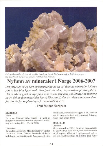 Nyfunn av mineraler i Norge 2006-2007 pdf - NAGS