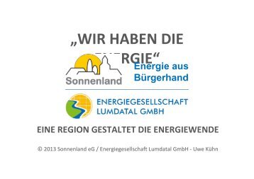 Uwe Kühn: Eine Region gestaltet die Energiewende - Volksbank ...