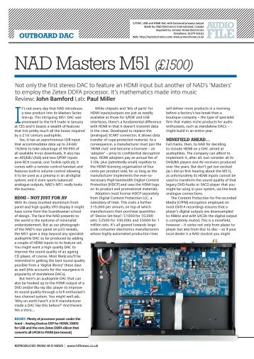 OUTBOARD DAC - NAD Electronics