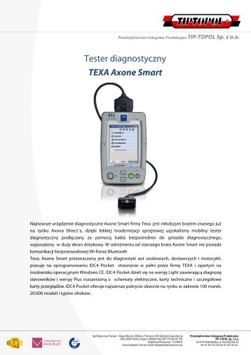 Tester diagnostyczny TEXA Axone Smart - TIPTOPOL