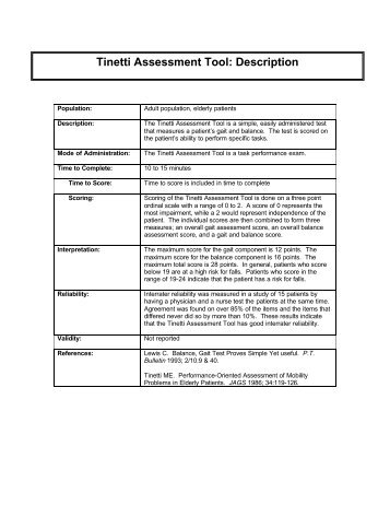 Tinetti Assessment Tool