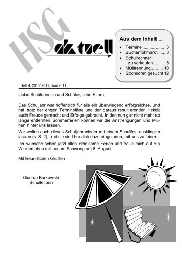 Heft 4 fÃ¼r das Schuljahr 2010 / 2011 - HSG