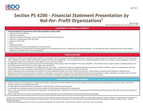 PSAB at a Glance: Section PS 4200 - BDO Canada