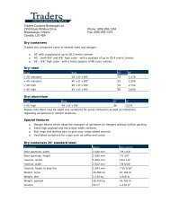 Dry Container Specifications PDF - Traders Custom Brokerage Ltd.