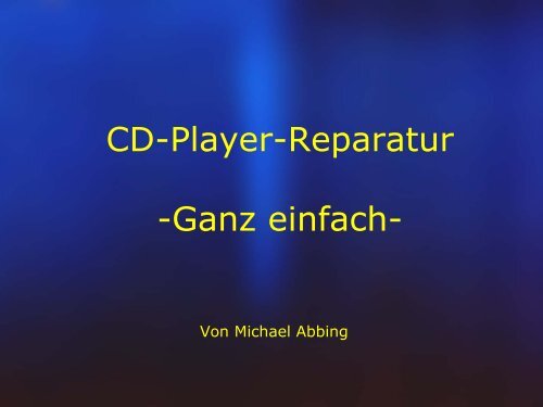 CD-Player-Reparatur -Ganz einfach- - legoluft