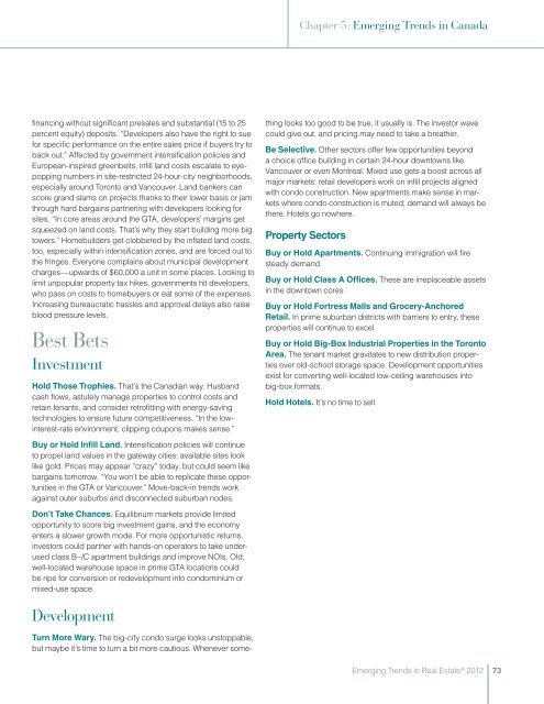 Emerging Trends in Real Estate 2012 - Urban Land Institute