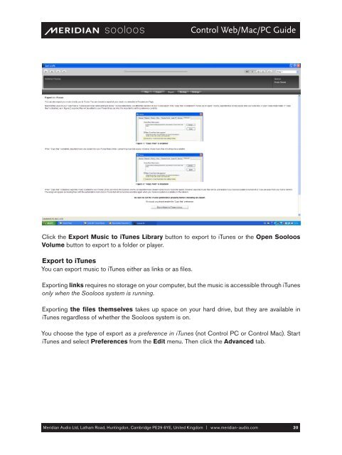 Control Web / Mac / PC User Guide - Meridian Audio