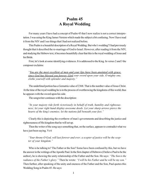 Psalm 45 wedding song.pdf - Sons To Glory books