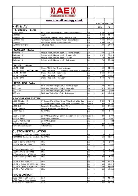 www.acoustic-energy.co.uk HI-FI & AV CUSTOM ... - Platanaudio.sk