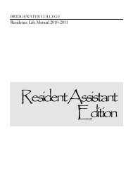 Residence Life Manual - Home - Welcome - Bridgewater College