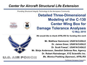 Detailed Three-Dimensional Modeling of the C-130 Center Wing ...