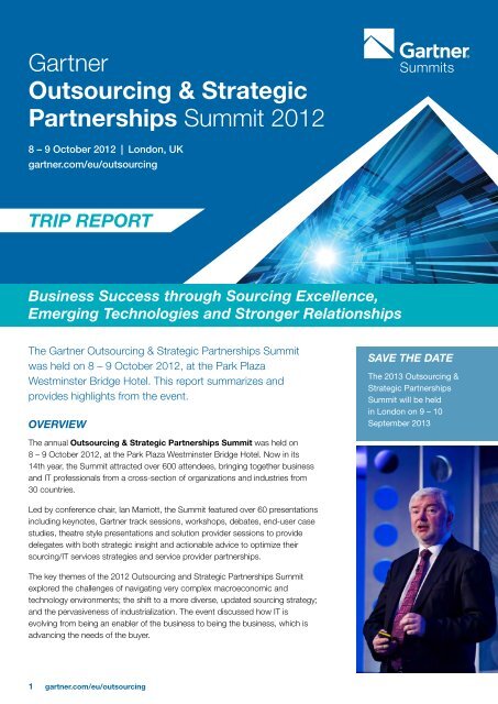 Gartner Outsourcing & Strategic Partnerships Summit 2012