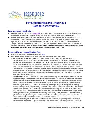instructions for completing your issbd 2012 registration