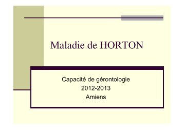Dr Hannat Maladie de HORTON - PIRG