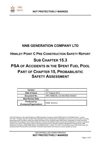 PSA of Accidents in the Spent Fuel Pool - EDF Hinkley Point