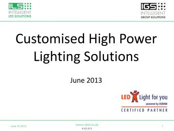 Customised High Power Lighting Solutions - LED Light for you