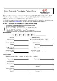 Bobby Goldsmith Foundation Referral Form - The Bobby Goldsmith ...