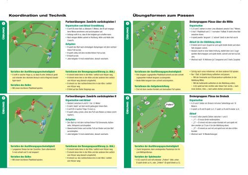 Koordination und Technik Ãœbungsformen zum  Passen - DFB