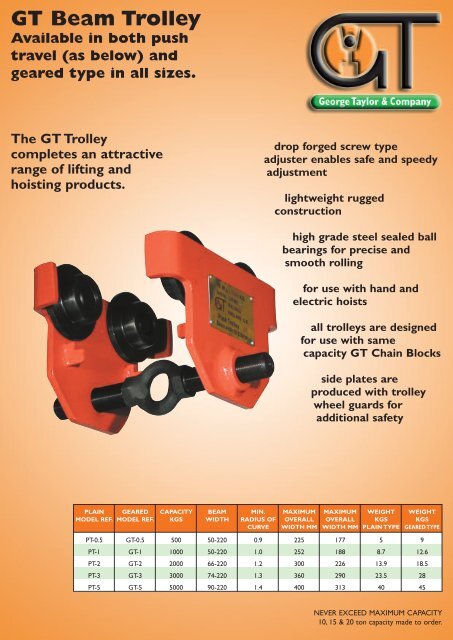 gt mini mechanical handling brochure - George Taylor & Company