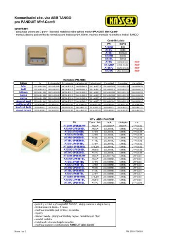 KomunikaÄnÃ­ zÃ¡suvka ABB TANGO pro PANDUIT Mini-ComÂ® - Kassex