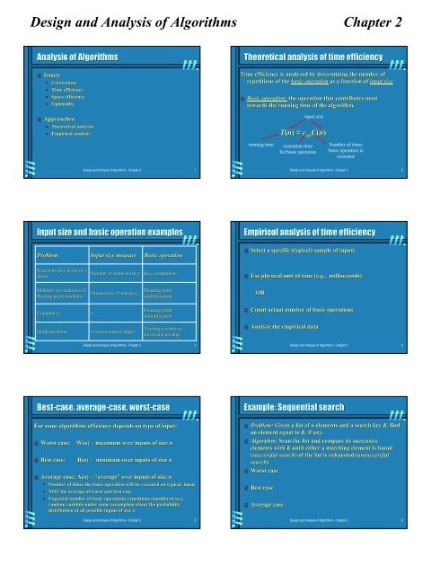 Design and Analysis of Algorithms Chapter 2