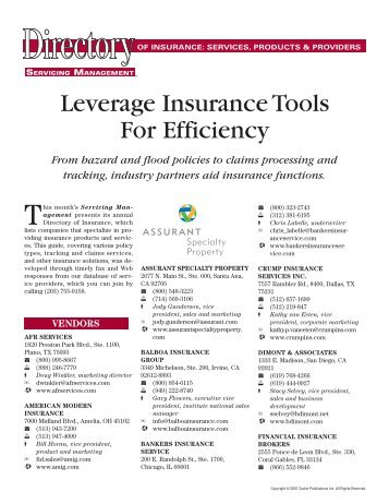 Leverage Insurance Tools For Efficiency - Servicing Management