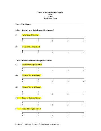 Capacity Building Training Evaluation Form for Individual Participants.