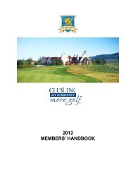 2012 MEMBERS' HANDBOOK - Clublink Corporation