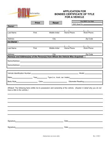 application for bonded certificate of title for a vehicle nebraska - Nebraska Certificate Of Organization Template application for bonded certificate of title for a vehicle nebraska - Nebraska Certificate Of Organization Template