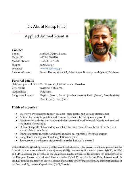 Dr Abdul Raziq Ph D Applied Animal Scientist Cop Ppld Net