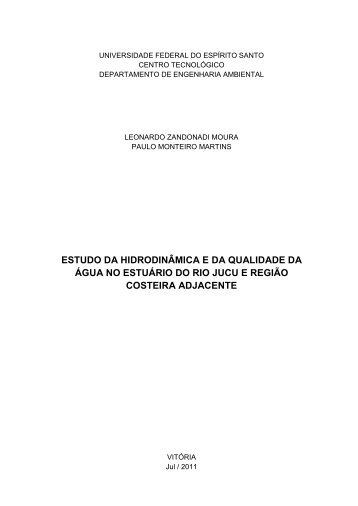 estudo da hidrodinÃ¢mica e da qualidade da Ã¡gua no estuÃ¡rio do rio ...