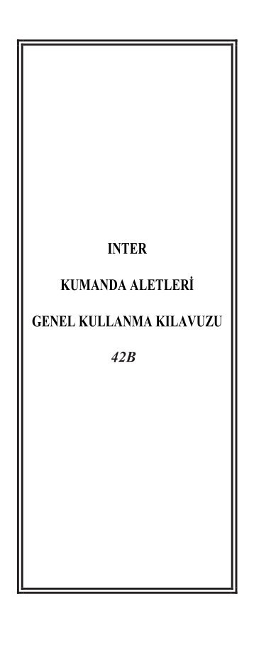 inter kumanda aletleriÌ‡ genel kullanma kilavuzu - Ä°nter akÄ±llÄ± Kumanda